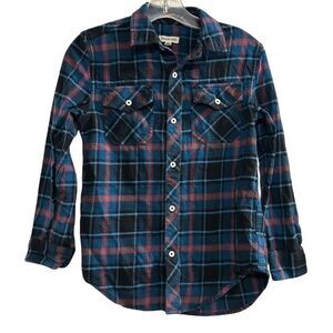 Tucker + Tate Boys' Blue Plaid Flannel Button-Up Shirt Size 10-12
